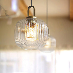 Clear Glass Pendant Light Shade With Brass Fitting -Homdiy
