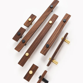 Stylish and Durable Walnut Brass Cabinet Handles -Homdiy