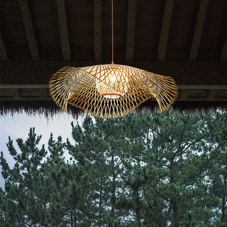 Natural Bamboo Pendant Light -Homdiy