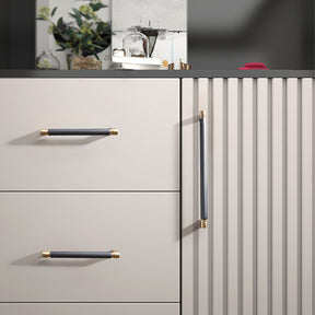 Two-Color Splicing Aluminum Alloy Gold Kitchen Cabinet Handles -Homdiy