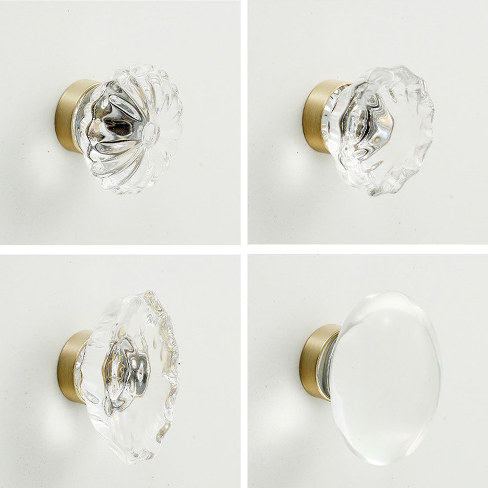 Modern Gold White Crystal Drawer Knobs Drop Handles -Homdiy