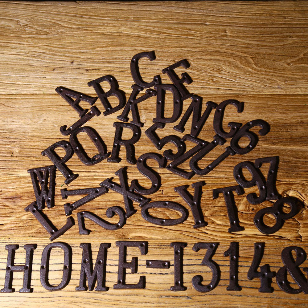 3 Inch Antique Cast Wrought Iron House Door Numbers -Homdiy