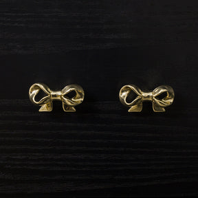 Exquisite Bow Knob Gold Brass Drawer Knobs Dresser Handle Decor Furniture Hardware -Homdiy