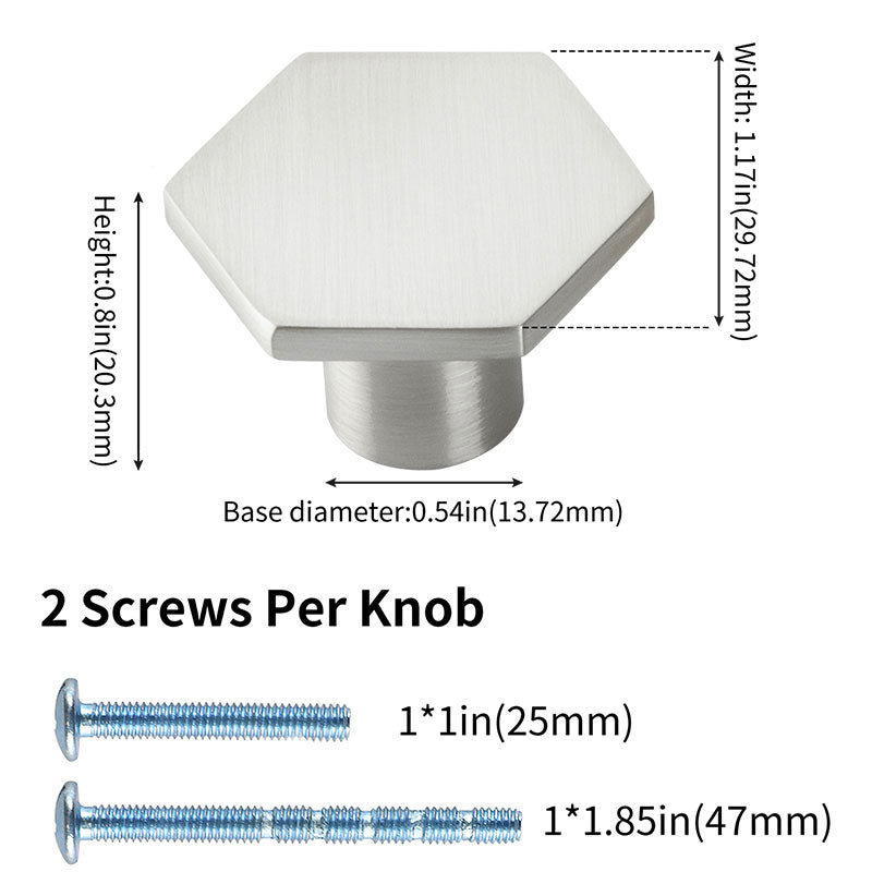 5 Pack Dresser Drawer Knobs Brushed Nickel Modern Cabinet Door Hardware for Bathroom(LS6275SNB) -Homdiy