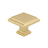 10 Pack Brushed Gold Square Cabinet Knobs Zinc Alloy For Cupboard Drawers (LS9111BB) -Homdiy