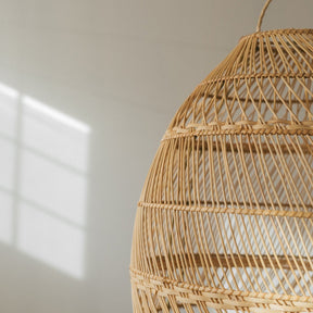 Rustic Rattan Pendant Lighting Wicker Woven Hanging Lamp Shade -Homdiy