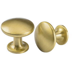 30 Pack Brushed Brass Round Cabinet Knobs 1-1/10In Diameter Drawer Handles For Living Room(LS6050GD) -Homdiy