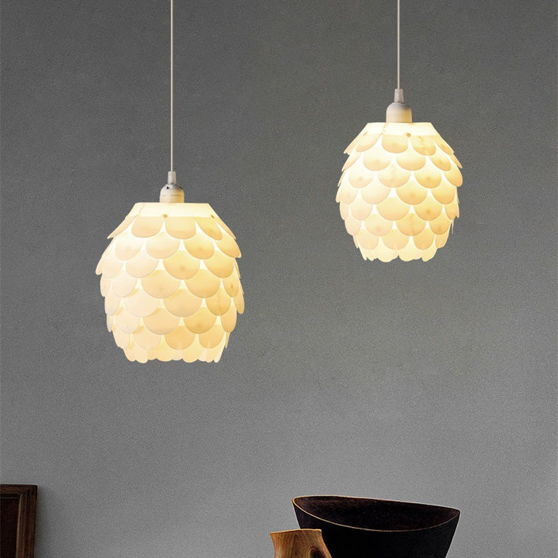 Creative Pine Cone Style Pendant Lampshade White Ceiling Light -Homdiy