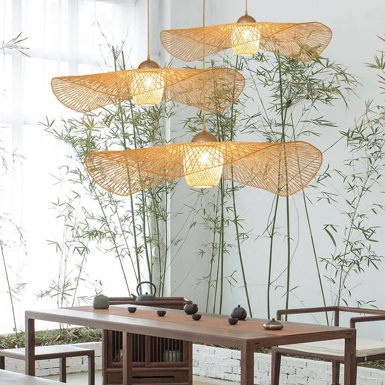 Natural Bamboo Pendant Light -Homdiy