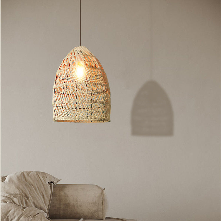 Handcrafted Rattan Pendant Light Handmade Hanging Light -Homdiy