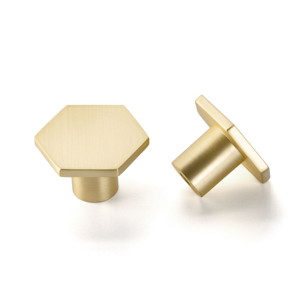15 Pack Brushed Brass Cabinet Knobs Gold Dresser Knobs for Bathroom(LS6275GD) -Homdiy