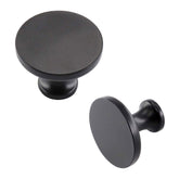 10 Pack Solid Black Round Cabinet Knobs For Kitchen (LS9189BK) -Homdiy