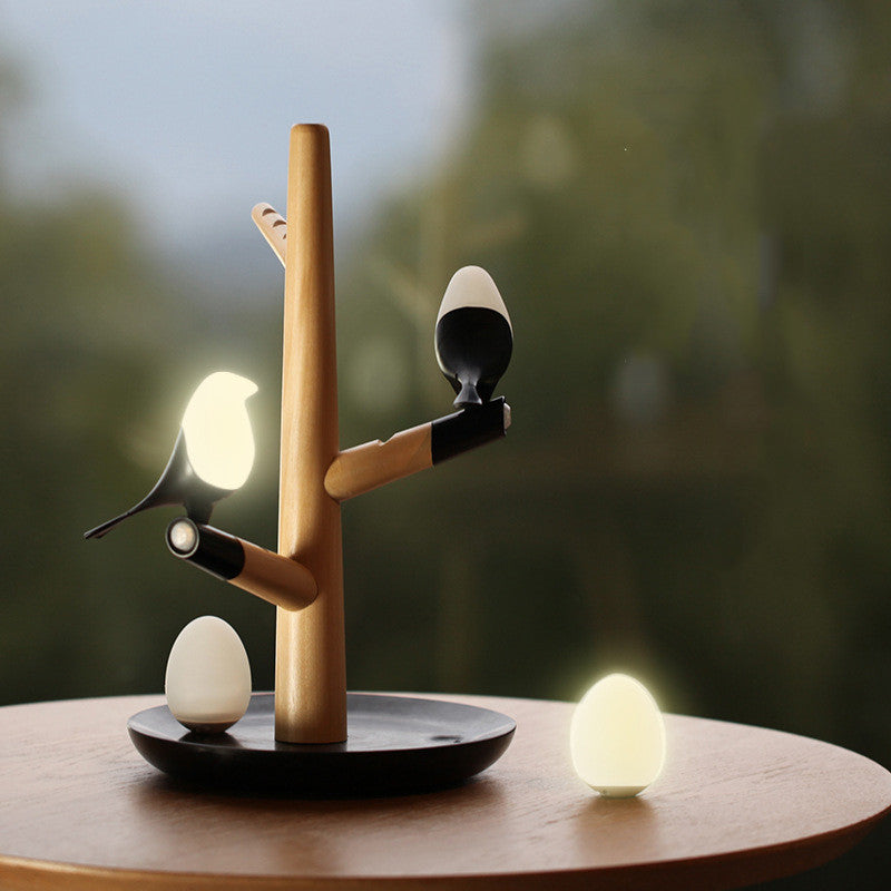 Magpie Bird USB Charger Night Light Small Eggs LED Table Lamp -Homdiy