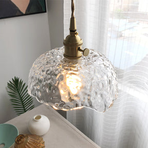 Irregular Brass Glass Pendant Light  Craft Hanging Lamp For Bedroom -Homdiy