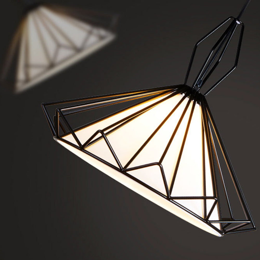 Industrial Style Diamond Shape Iron Pendant Light -Homdiy