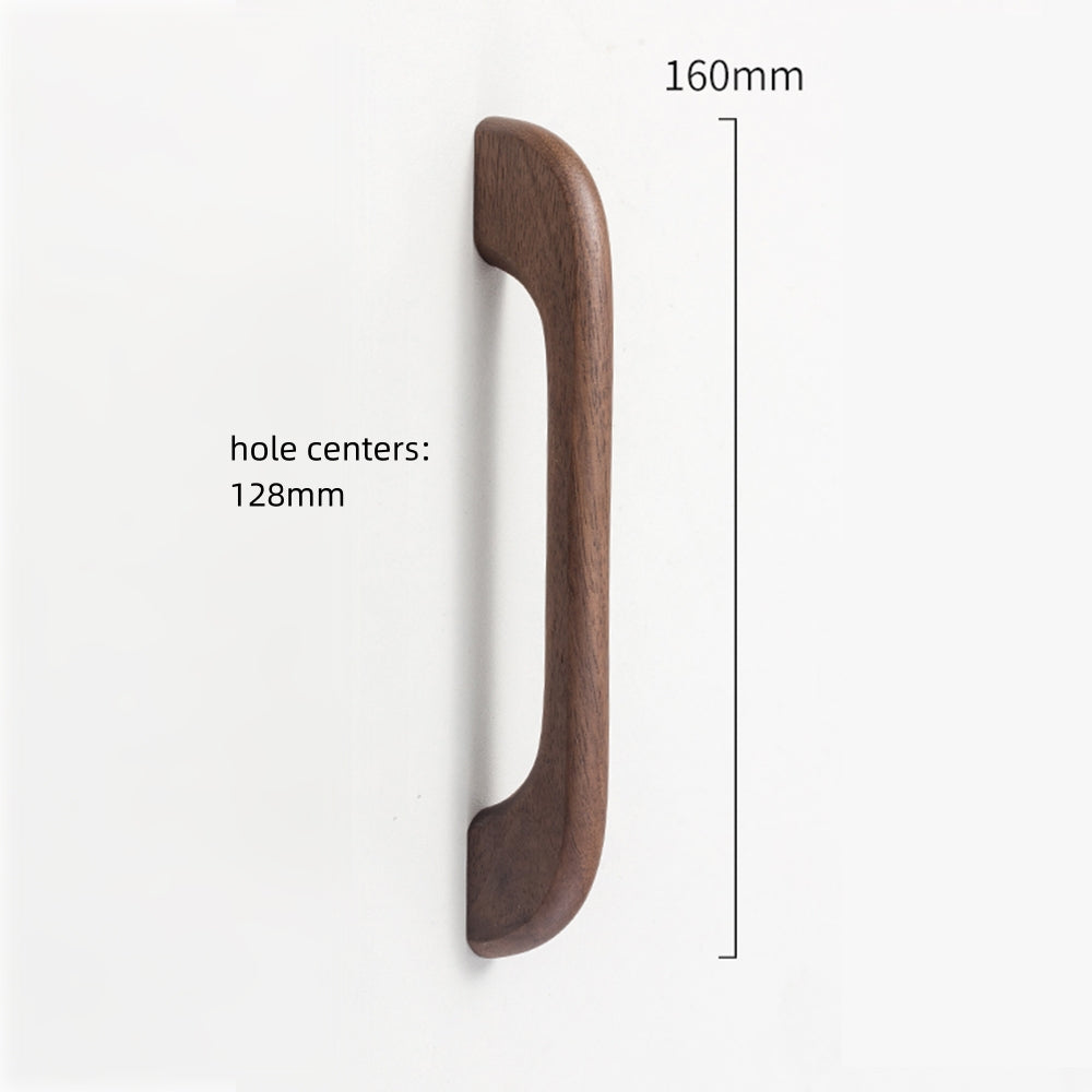 Long Solid Wood Finished Curved Arch Round Cabinet Handle for Kitchen -Homdiy