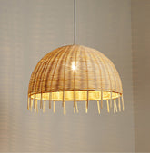 Round Pendant Light Rattan Hanging Lamps For Living Room -Homdiy