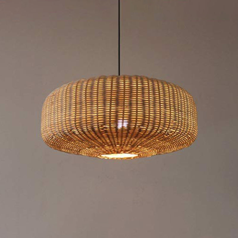 Woven Rattan Hanging Lamp Countryside Style Pendant Lighting -Homdiy