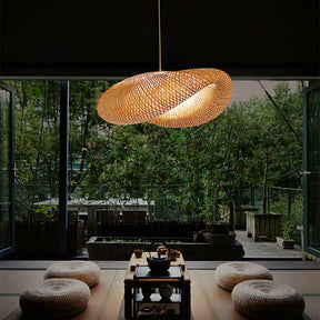 Modern Bamboo Pendant Light Over Kitchen Island -Homdiy