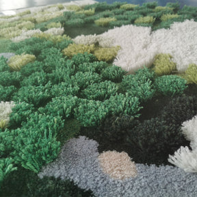 Handmade 3D Round Carpet Moss Forest Wool Area Rug -Homdiy