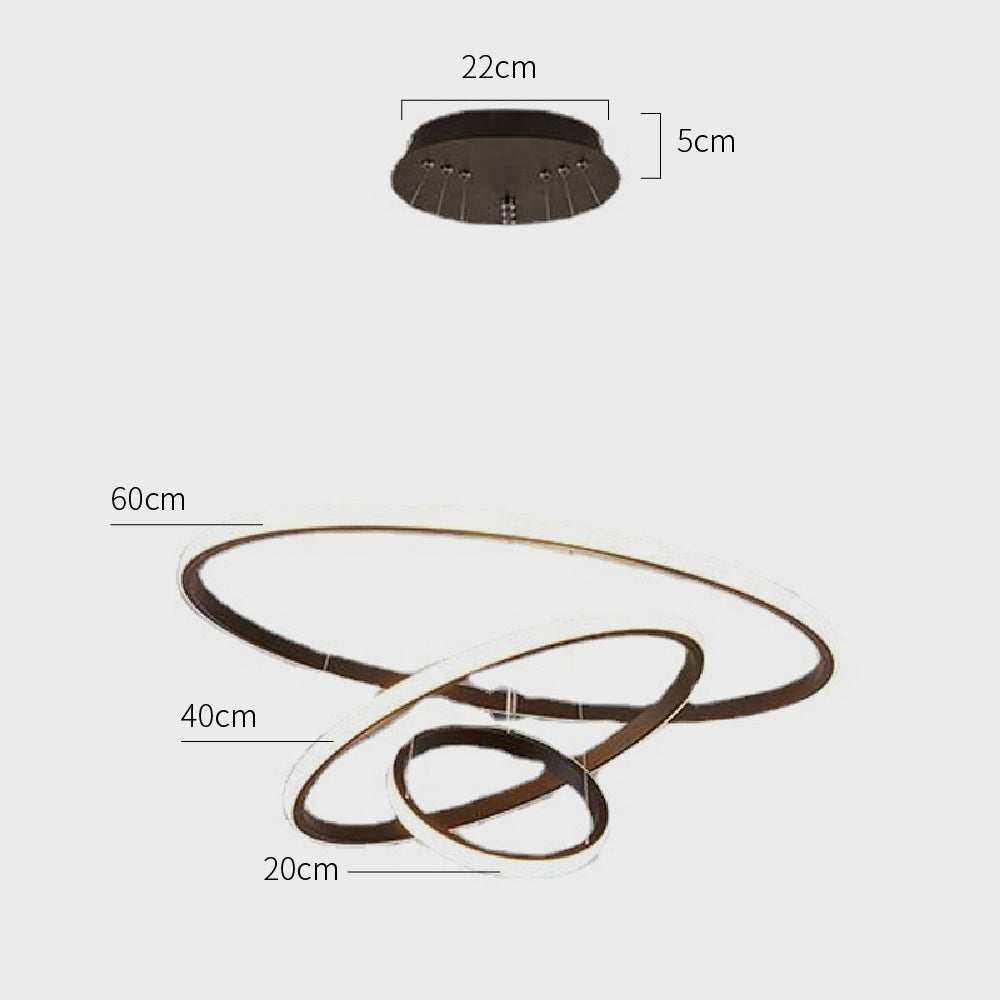 Modern Black Rings Circle Led Chandelier For Living Room -Homdiy
