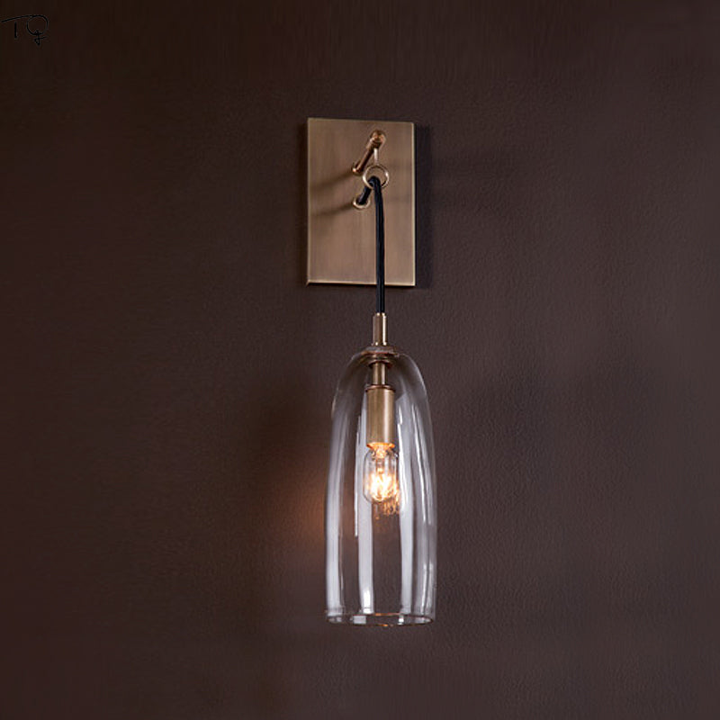 Designer Copper Transparent Glass Wall Lamp for Bedroom -Homdiy
