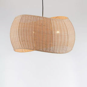 Natural Rattan Pendant Lampshade Wicker Hanging Light -Homdiy