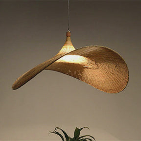 Straw Hat Small Bamboo Pendant Light