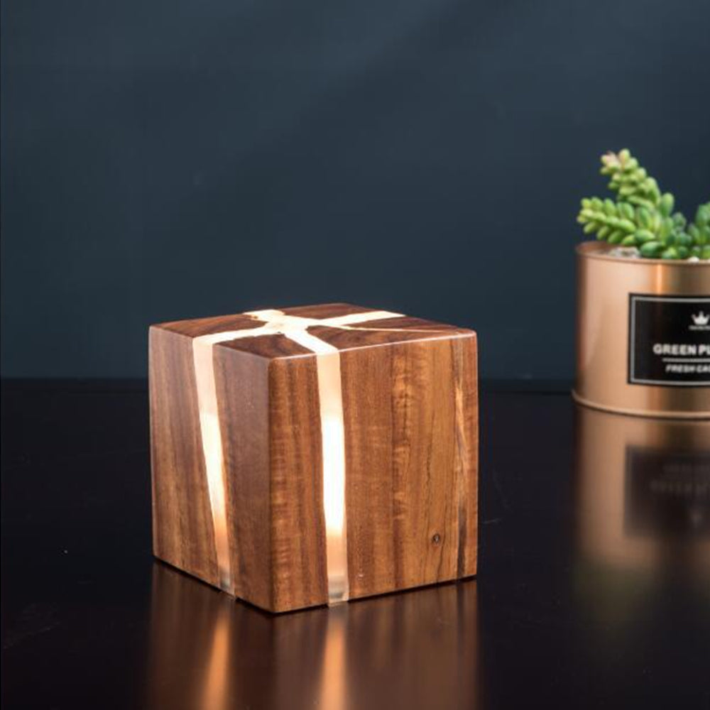 Creative Crackle Solid Wood Table Lamp -Homdiy
