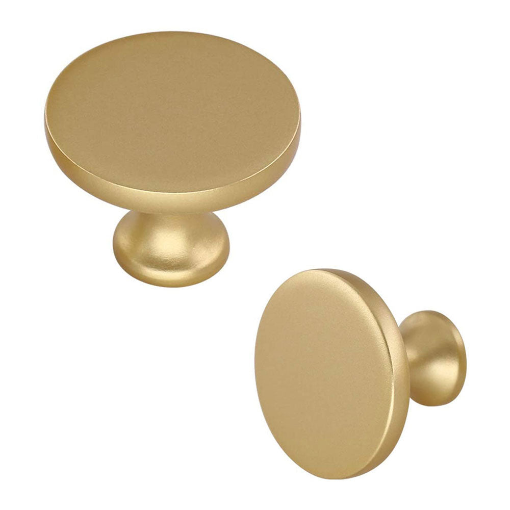 30 Pack Round Cabinet Knobs Brushed Gold Drawers Door Knobs For Kitchen(LS9189BB) -Homdiy