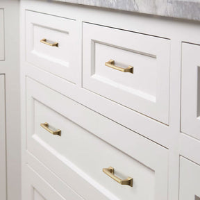 10 Pack Square Bathroom Cabinet Handles Brushed Brass Drawer Pulls for Dresser(LS9136BB) -Homdiy