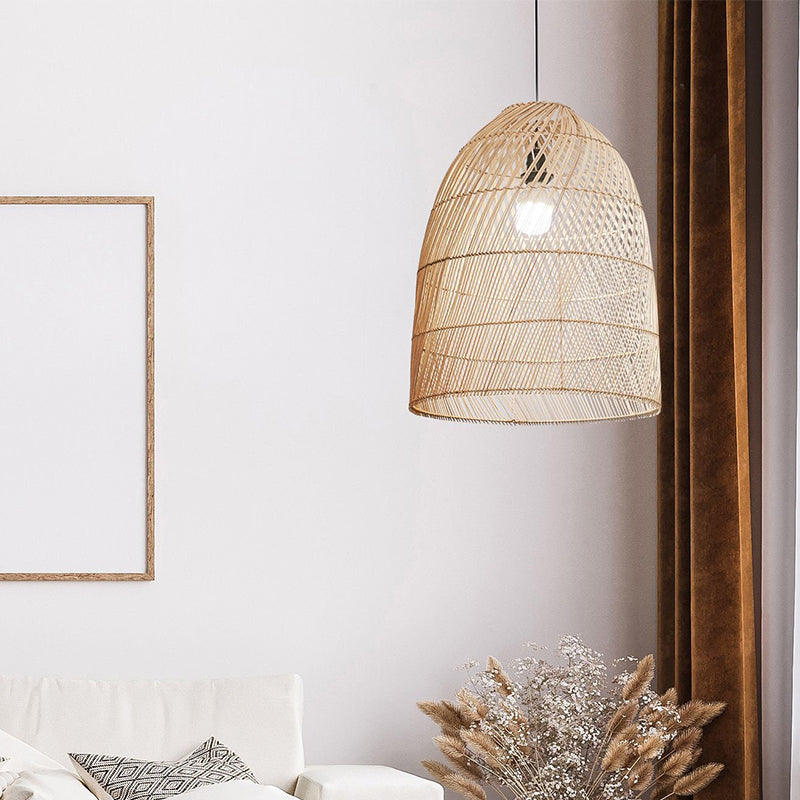 Modern Boho Rattan Pendant Light Weaving Hanging Light Fixture -Homdiy