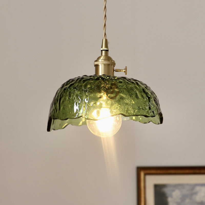 Irregular Brass Glass Pendant Light  Craft Hanging Lamp For Bedroom -Homdiy