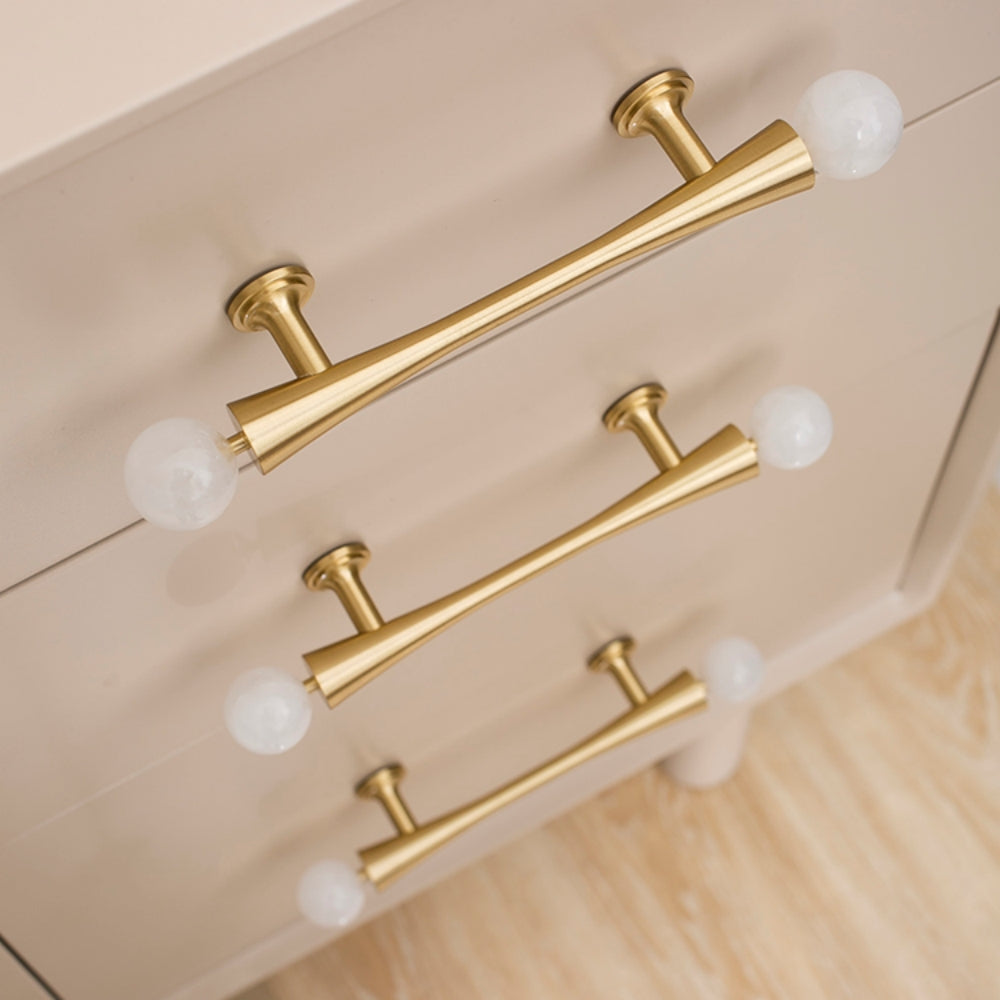 Personality Crystal Brass French Light Luxury Style Wardrobe Cabinet  Pull -Homdiy