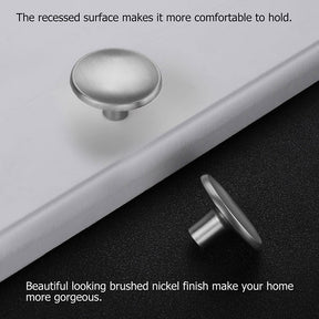 30 Pack Bathroom Cabinet Knobs Brushed Nickel Solid Round Dresser Knobs(LS4008SNB) -Homdiy
