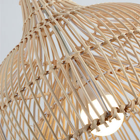 Natural Handwoven Large Basket Rattan Pendant Lampshade -Homdiy