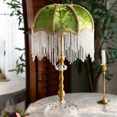 French Retro Vintage Green Tassels Table Lamp -Homdiy