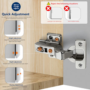 Soft Close Cabinet Hinges European Concealed Hinges Suitable For Kitchen Cabinets Door Stainless Steel Nickel -Homdiy