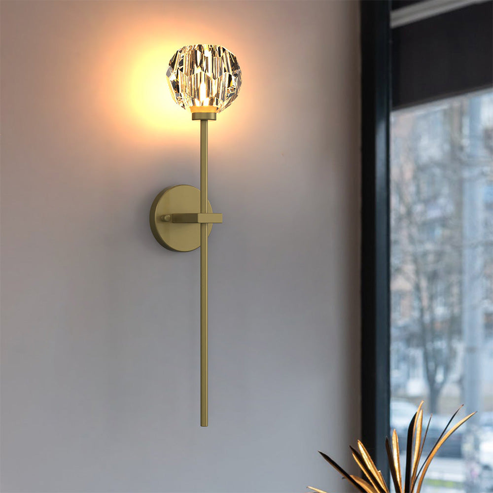 Long Stem Crystal Shade Wall Light For Dining Room -Homdiy