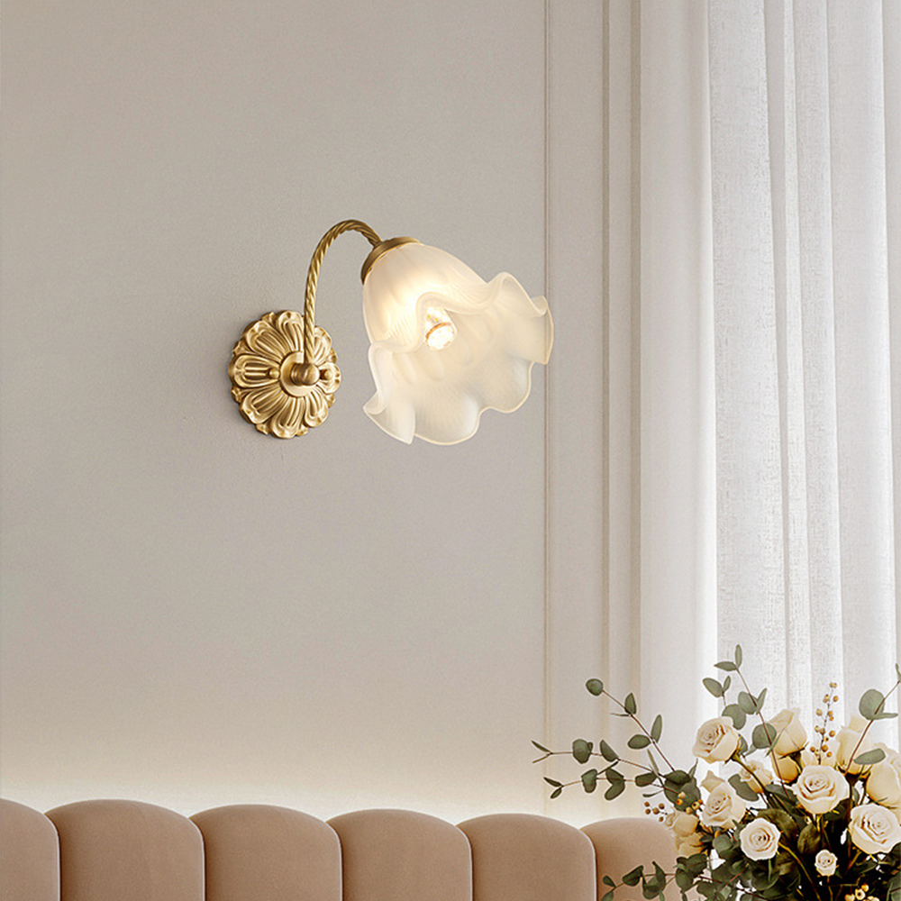 Country Petal Bedside Lamp for Bedroom -Homdiy