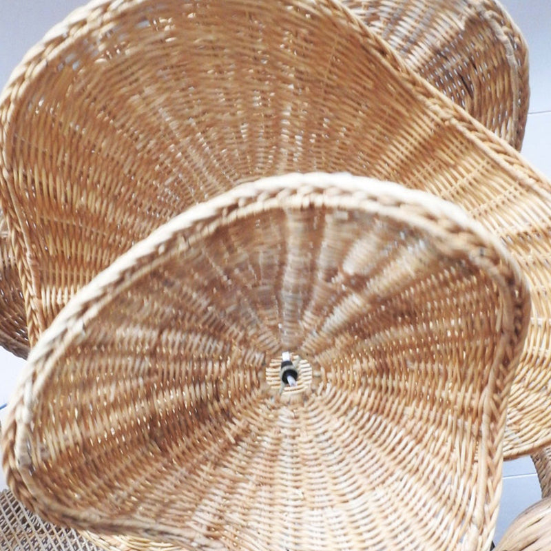Hat Shape Rattan Lampshade Farmhouse Pendant Lighting -Homdiy