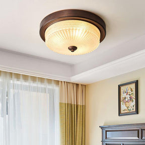 Vintage Round Glass Simple Ceiling Lamp For Bedroom -Homdiy