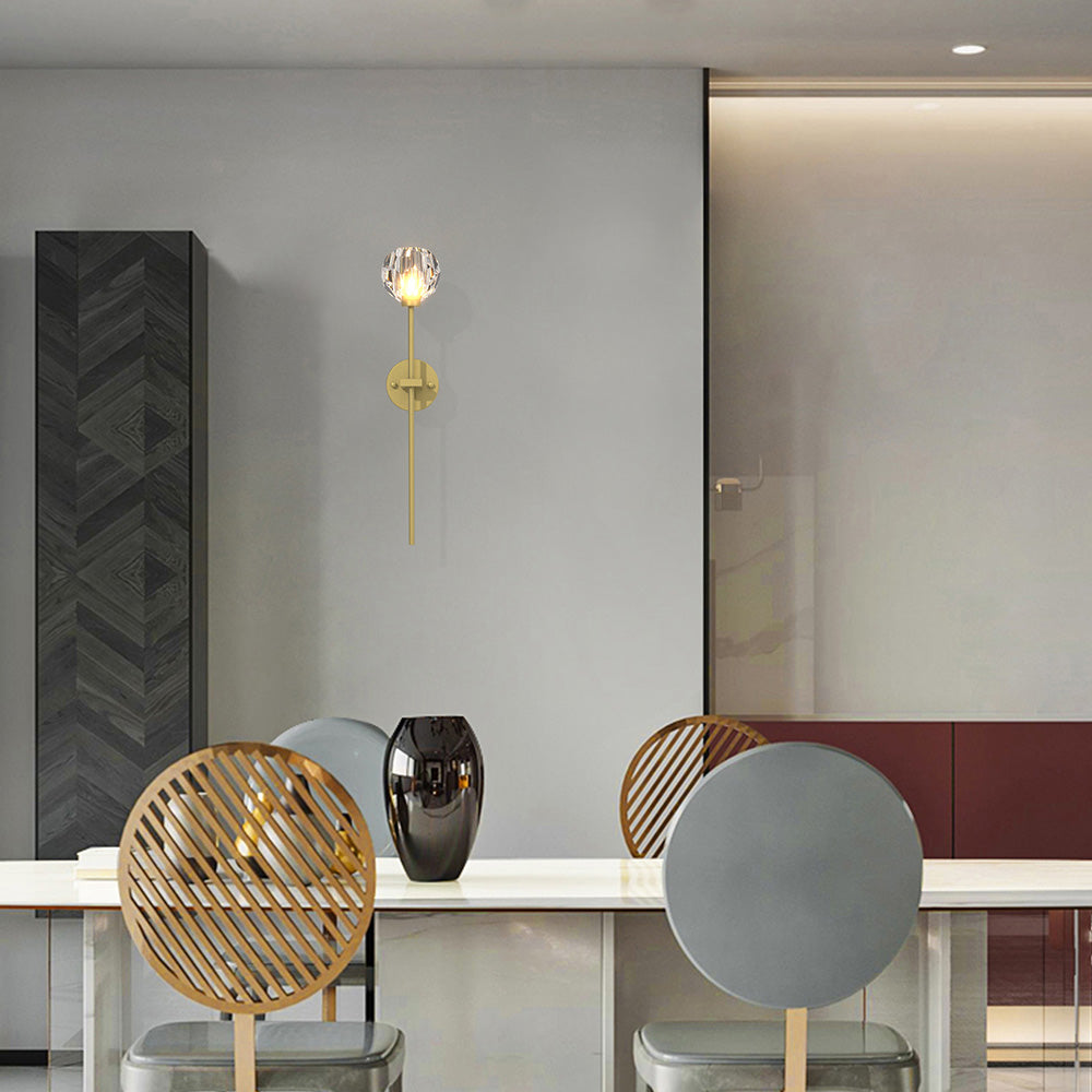 Long Stem Crystal Shade Wall Light For Dining Room -Homdiy