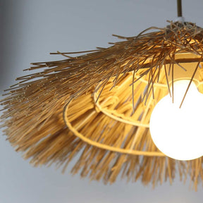 Wicker Lamp Shades Rattan Pendant Light Kitchen Pendant Lighting -Homdiy