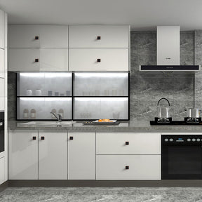 12 Pack Flat Black Square Kitchen Cabinet Knobs 1.1 inch Width(LS6785BK) -Homdiy