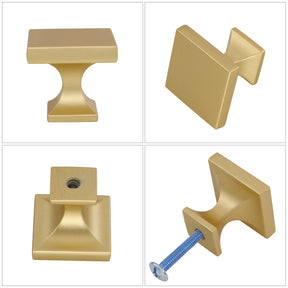 30 Pack 1.1 inch Width Square Drawer Knob Gold For Bathroom(LS6785BB) -Homdiy