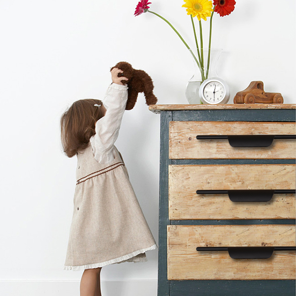 Modern Practical Lengthening Handles Black Drawer Dresser Cupboard Pulls -Homdiy