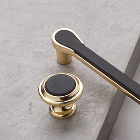 Modern Simple Gold Drawer Wardrobe Pulls Black Dresser Knobs -Homdiy