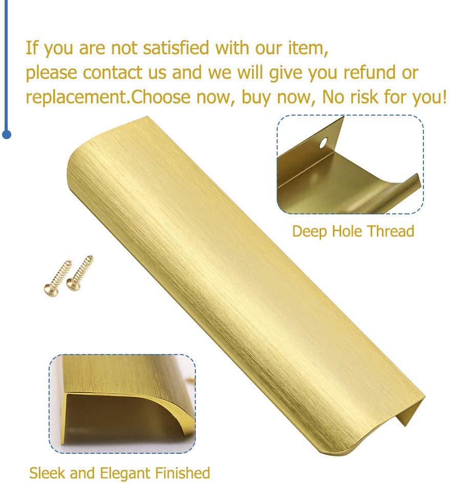 Edge Drawer Pulls Gold Cabinet Door Handles Hardware -Homdiy