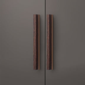 Nordic Walnut Texture Handle Wardrobe Cupboard Door Kitchen Cabinet Handles -Homdiy